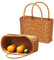 CEIEVER Woven Storage Basket with Handle - Large Capacity Rattan Shopping Basket for Wedding, Party