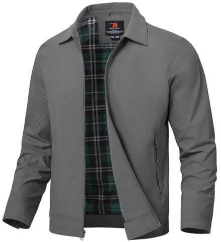 YSENTO Herren Jacke Bomberjacke Sommer Leichte Übergangsjacke Fliegerjacke Windbreaker Blouson Jacke(Dunkelgrau,M)