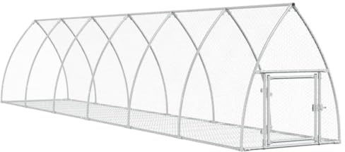 Freigehege Hasenstall Hasenkäfig Kaninchenstall mit Freilaufgehege, Kaninchenkäfig - Indoor und Outdoor, Silbern 600x105x120 cm Verzinkter Stahl