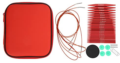 Horoper Stricknadel-Set, Rundstricknadeln,Verschiedene Größen Erhältlich, Abnehmbare, Austauschbare Rundstricknadeln, Häkelset für Geschenke für Socken, Pullover, Mützen.40 cm/60 cm/80 cm/100 cm