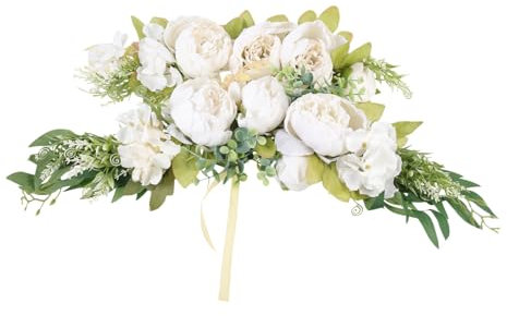 ORFOFE 2stücke Künstliche Blumen Swag Wreath Für Türdekoration Hochzeitsblumen Für Eingänge Langlebiges Und Pflegeleichtes Design Weißes Blumendekor Für Hochzeiten Und Partys
