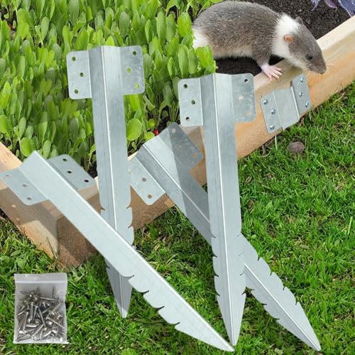 Xyxu Railway Sleeper Brackets, 10Pack Metal Railway Sleeper Stakes For Garden Edging, Heavy Duty Galvanised Steel Jagged Garden Sleeper Brackets Fixings for Timber Raised Beds, Driveway, Path Edging