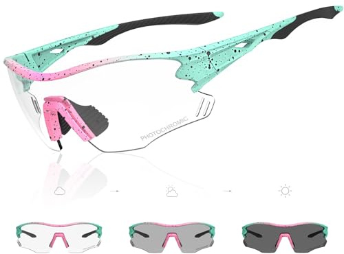 X-TIGER Photochromatische Selbsttönend Fahrradbrille Herren Damen UV400 Schutz Sportbrille Transprante Sonnenbrille Mtb Outdoorsport