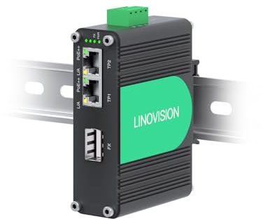 LINOVISION Industrial 2 Porte gigabit BT90W PoE++ Switch con uplink SFP in fibra, IEEE802.3af/at/bt Mini PoE Switch, IP40, iniettore PoE compatto per PTZ Camera, illuminazione PoE, telefono VoIP