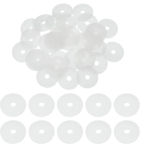 sourcing map 30 rondelle piatte M5 in silicone, diametro interno 5 mm, diametro esterno 25 mm, spessore 2 mm, guarnizione in foglio di plastica, guarnizione distanziatore per tubo dell'acqua, colore