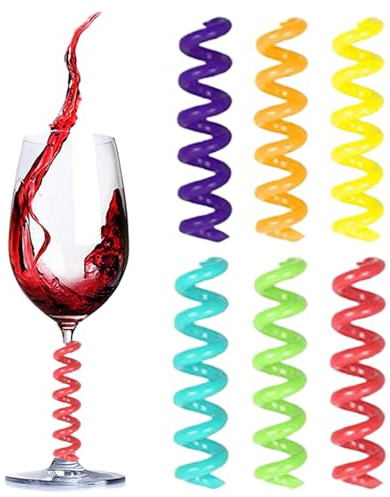 ZHUMCCY 6 Pieces Colorful Spring Wine Glass Charm, Drink Markers Reusable Silicone Wine Marker Identifiers Decoration For Beach Cocktails, Champagne, Thanksgiving, Wedding