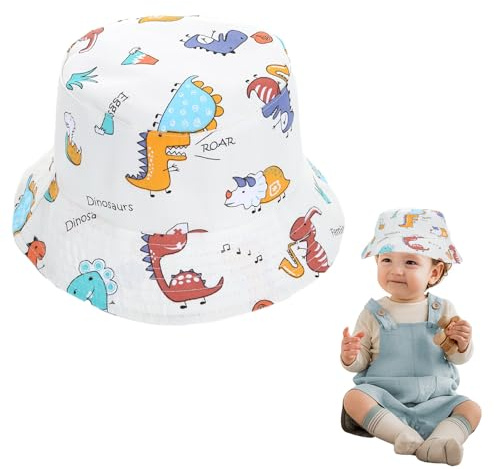 EUYKQNOI gorro bebe sol Bebé Niña Niño Infantil Pequeños Sombrero de Sol Gorro de Pescador Verano Exteriores Protección Solar Gorro de Playa,Edad: 0-5 años