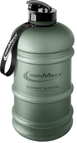 IronMaxx Water Gallon - Matt Mineral Green 2200ml | Senza BPA e DEHP | Borraccia ermetica con scala graduata | Disponibile in vari colori – perfetta per sport, lavoro e uso quotidiano | Borraccia a prova di perdite, grande, leggera, robusta, maneggevole, per fitness, palestra, sport, siero di latte