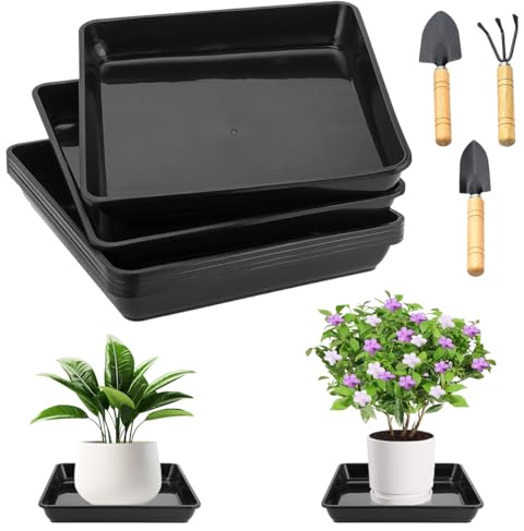 UHETLET 6 Stück Blumentopf Untersetzer eckig 30x30 Blumenuntersetzer Topfuntersetzer Pflanzen Blumenkübel Rechteckig Blumentopf Pflanzenuntersetzer Pflanzschale Untersetzer für Outdoor Indoor Pflanzen