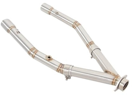 DAGMARA Déchappement Silencieux Moto Silencieux D'échappement Avant À Double Lien Central pour Moto pour G310R, G310GS, 310R, 310GS, 51 Mm