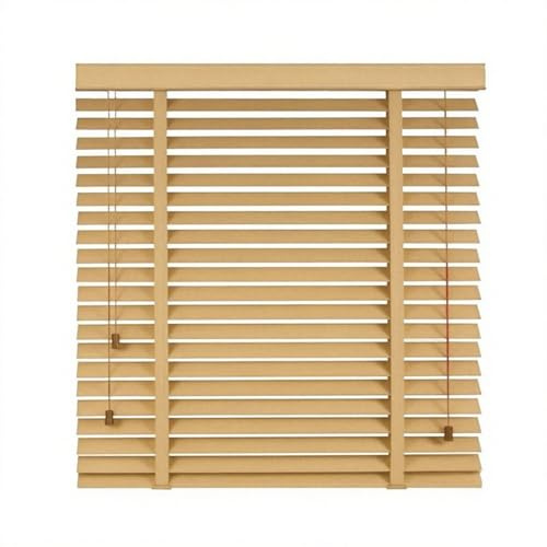 AJTXCSFOQL Personalizado Persianas Venecianas de Madera 170 180 70 80 85 115 120 140 160 50 165 220 cm, láminas de 50 mm, Fácil Instalación, Protección Solar y Privacidad(Natural)