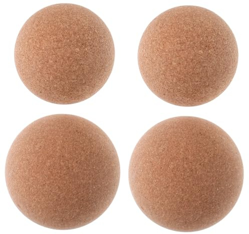 4 Stück Kork Massagebälle für Selbstmassage und Tiefengewebsmassage | Kompakt und Leicht, für Yoga und Reisen, Geeignet für Rücken und Füße, in Khaki