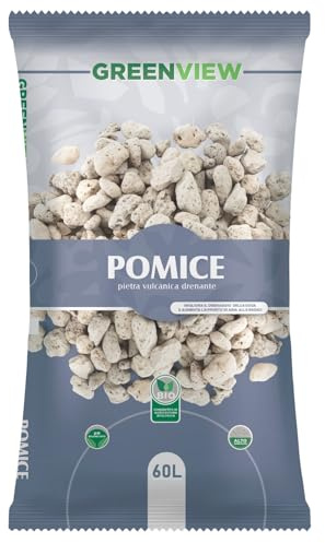 Green-View Pomice 45 L | Inerte Vulcanico Poroso per Drenaggio e Areazione | Granulometria Selezionata 4-8 mm | Ideale per Substrati, Terricci, Autodrenante