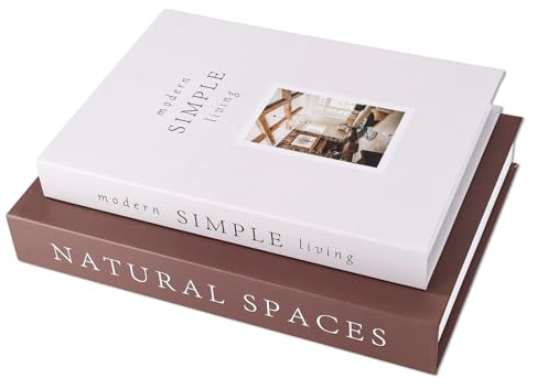 2pcs Aesthetic Decorative Books, Modern Fake Faux Books for Home Aesthetic Room Decor Keepsake Storage Box Boxes for Coffee Table Bookshelf Book Shelf Shelves Mantel Office Decorations Accessories