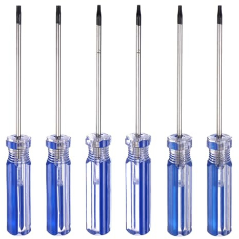 QUARKZMAN 6 Pz Cacciavite A Stella aimanté 75 Mm Lunghezza T8 T9 T10 Acciaio Al Carbonio Testa A 6 Punti Cacciavite Con Impugnatura Antiscivolo Per Riparazione E Miglioramento Blu
