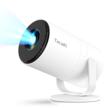 Tecaki Mini Projektor mit WiFi 6 & Android 14 & Bluetooth 5.2