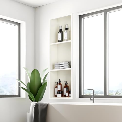 Parete da incasso in acciaio inox, design saldato senza cuciture, per bagno e soggiorno, installazione senza piastrelle, soluzione moderna e alla moda