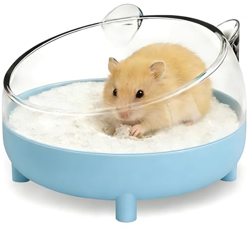Hamsterbadkar, hamster sandbad, hamstrar badrum, sandbadbehållare, toalett för dvärghamstrar, gerbils, möss och små djur (blå)