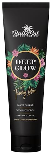 BailaSol Deep Glow Premium Bräunungsbeschleuniger für Sonne und Solarium ohne Selbstbräuner - Bräunungscreme mit Melano Blend Komplex, Vegan & Tierversuchsfrei, Tattoo-Schutz, 150 ml