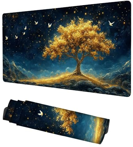 Alfombrilla Ratón Árboles Mouse Pad 1200x600x3mm Alfombrilla Gaming Cielo Estrellado, Protector Escritorio, Accesorios Gaming, Mejora Precisión y Velocidad, para PC Gamer, Portátil, Oficina, f-392