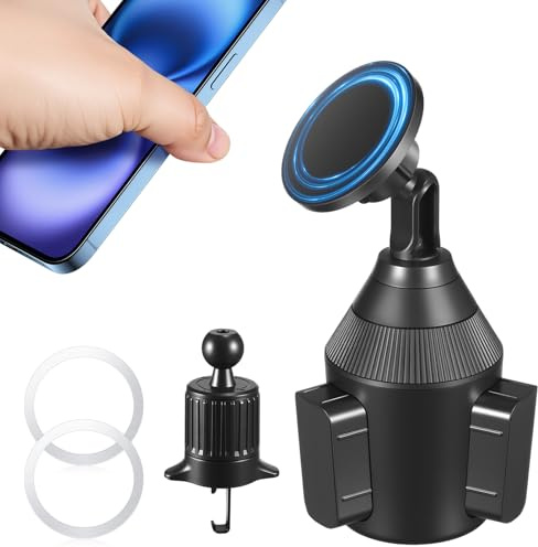 PAIRIER 2-in-1 Magnetische Handyhalterung Auto | KFZ Handy Halterung für Getränkehalter & Lüftung, kompatibel mit iPhone 12 bis 17 Serienmodellen und Allen Smartphones