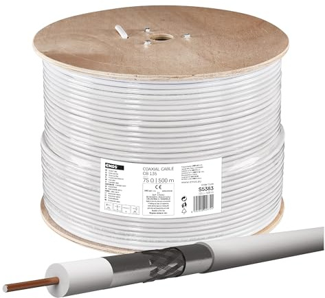EMOS S5383 - Cavo coassiale CB135, 500 pezzi