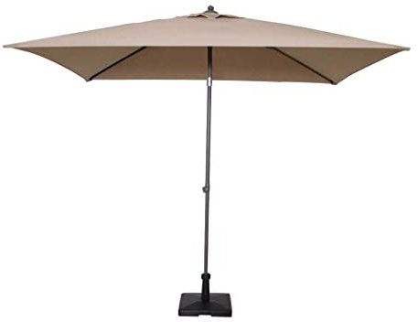 milani home - Ombrellone Da Giardino 2x2 Palo Centrale Telo Taupe Per Esterno Ristorante Gelateria Bar Hotel Albergo