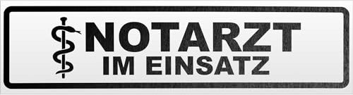 Kiwistar Magnetschild Notarzt im Einsatz - 60cm Schwarz - reflektierend - magnetisch für Auto PKW Kfz - wiederverwendbares Hinweisschild aus Magnetfolie - für Fahrzeug, Truck