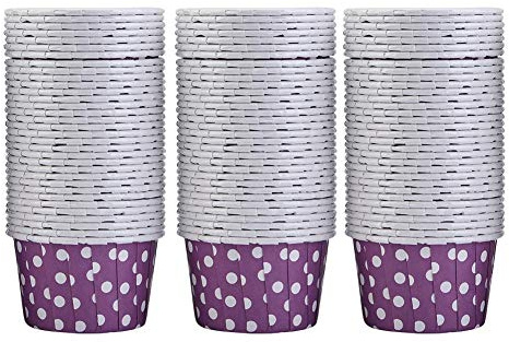 Pirottini Focaccine per torte Focaccine per dolci in carta da forno formine per muffin Feste in casa 100PCS(Purple Dot)