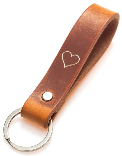 ELBERCRAFT® Schlüsselanhänger Leder – Verschiedene Motive – Geschenk für Frauen & Männer