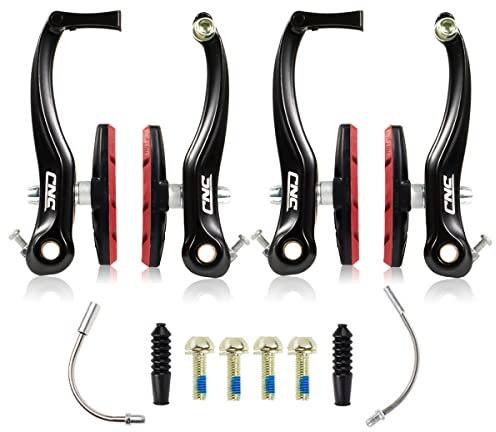 CNCLOL Freni V-brake per Bicicletta, Kit Freno V Brake,Set Freni Bici a V Rim Anteriore e Posteriore per MTB/BMX/Gravel/City Bike,Braccio Lungo 110mm