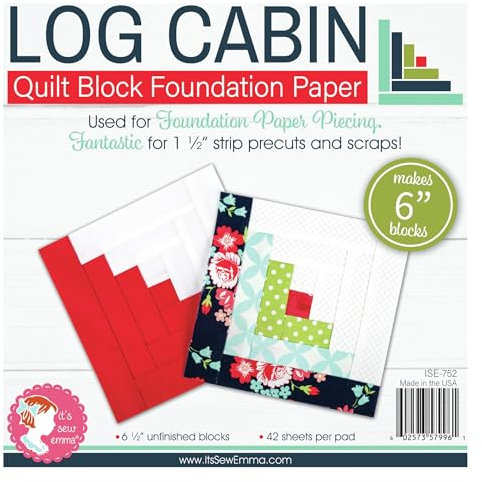 It's Sew Emma Quilt Block Foundation Paper - 6 Log Cabin