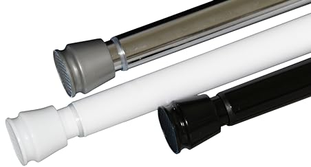 tinycurtains - Asta telescopica per tenda da doccia senza viti, asta di serraggio regolabile con rotazione, tenuta sicura