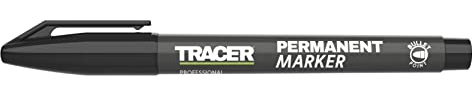 Tracer Fine-Point Permanent Construction Marker (1-2mm Bullet Point General-Purpose Marker with quick-drying ink) – Black
