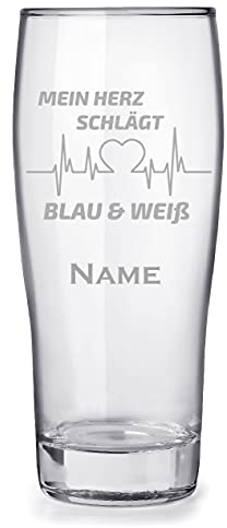 Bierglas mit Gravur 0,3l personalisiert mit Namen, tolles Geschenk für Papa Geburtstag - Motiv Gelsenkirchen Skyline