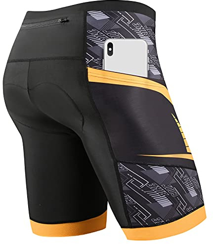 Cycorld Pantalones cortos de ciclismo para hombre, transpirables, de secado rápido, con acolchado 4D, elásticos, para hombre