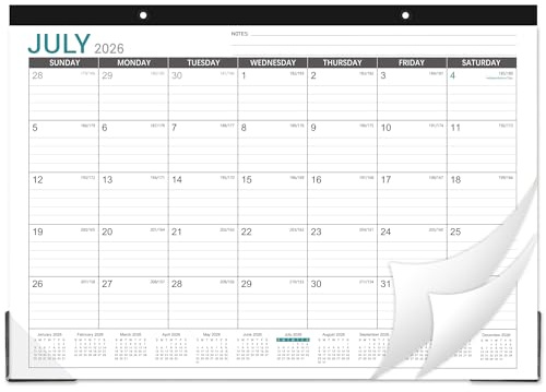 Tischkalender 2023-2024 - 2023-2024 Tischkalender, 43,2 x 30,5 cm, Tischkalender, Juli 2023 - Dez. 2024, Eckenschutz, große linierte Blöcke