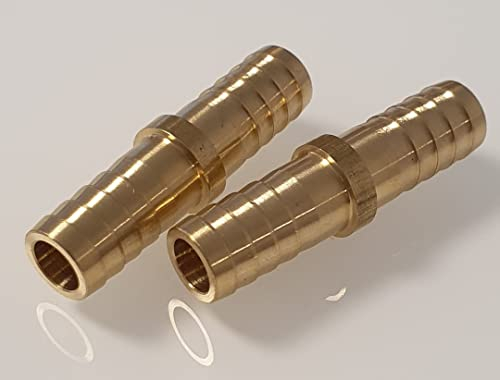 2er Set Messing Schlauchanschluss: Vielseitige Schlauchverbinder und Adapter in verschiedenen Größen, inklusive Reduzierungstücke für Garten und Sanitär (10mm/10mm)