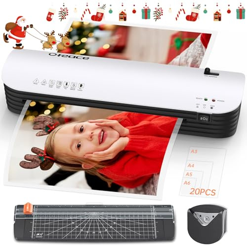 A3 Laminator, 5 in 1 Laminator Machine 13 Inches with 20 Laminating Pouches A3 A4 A5 A6, Cold and Thermal Laminating Machine with Paper Cutter and Corner Rounder, Fast Warm up and No Bubbles