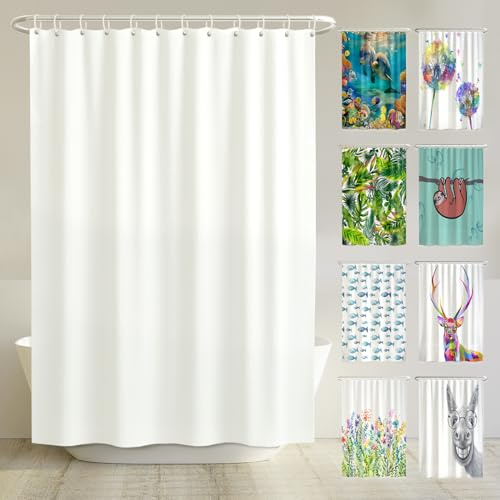 arteneur Anti-Schimmel Duschvorhang 180x180 cm Weiss | Textil recycelt, OEKO-TEX 100, 40°C Maschinenwäsche, blickdicht, wasserdicht, beschwerter Saum, mit 12 recycelten Ringen
