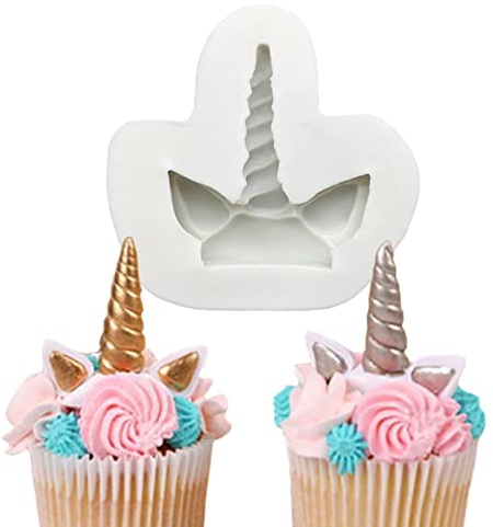 Silicone Molds for Resin Crafts,4.6x4.6cm Unicorn Silicone Sugarcraft Mold Resin Tools Cupcake Baking Mould Fondant Cake Decorating Tools
