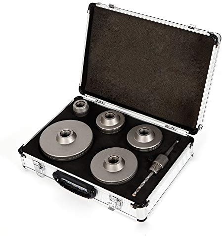 6 Stück Kernbohrer Beton Bohrkronen Set Legierung, SDS Plus Hohl-Bohrkrone (40/68/80/100/120 mm) mit SDS Adapter Drill Bit, Kernbohrer Dosenbohrer mit Alu-Koffer für Mauerwerk und Beton