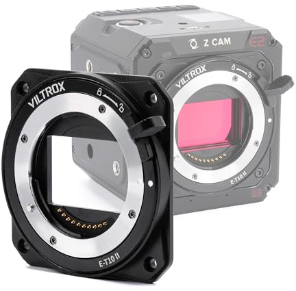 VILTROX E-T10 II Objektivadapter Objektiv Mount Konverter Kompatibel mit E-Mount Objektiv auf Z-CAM E2-M4 E2-S6 E2-F6 E2-F8 Kinokameras
