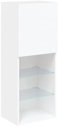 vidaXL TV-Schrank mit LED-Leuchten Weiß 40,5x30x102 cm