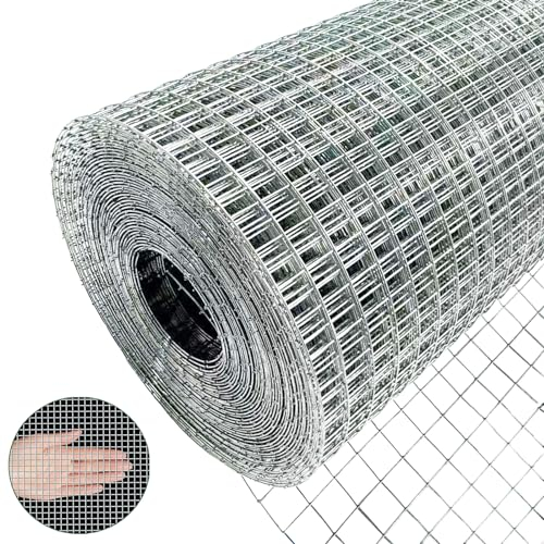 YAGJIA Wühlmausgitter 50cm x 10m, Volierendraht 6.3mm x 6.3mm, Maschendraht Drahtgitter Feinmaschig verzinkt, Metallgitter als Hasendraht Kaninchendraht Hühnerdraht, 0,6mm