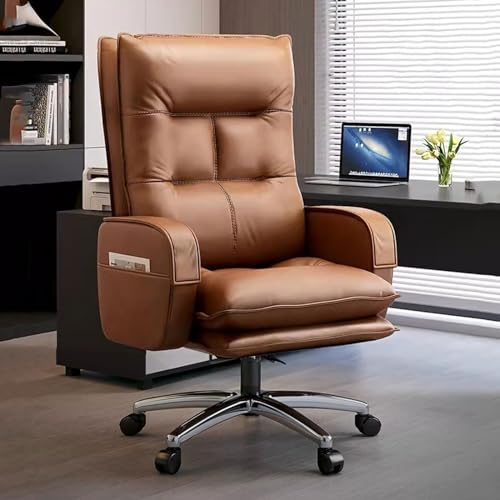 WADRBSW Verstellbarer Bürostuhl, ergonomischer Arbeitsstuhl mit Armlehnen, Schreibtischstuhl mit Lendenwirbelstütze, Gaming-Stuhl, moderner Stuhl, hohe Rückenlehne, Chefsessel für Schreibtisch, dicke