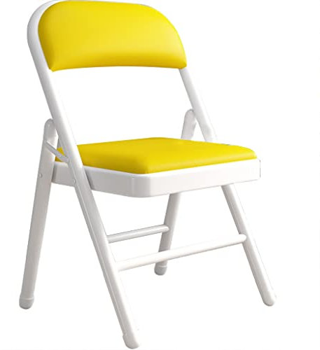 Klappstuhl Haushalt, PU-Speisetisch, Bequemer Rückenlehnenstuhl, Büro- Und Konferenz-Computerstuhl, Kann 200 Kg Tragen(Color:Gelb)