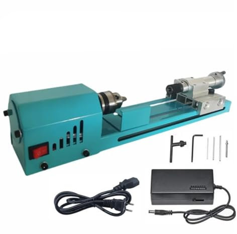 Mini-Drehmaschine Drechselmaschine Einstellbare Rotationsperlendrehmaschine Schleifen Polieren Holzdrehmaschine 110 V-240 V(Upgraded T2)