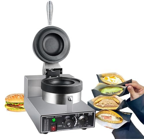 SAIYERUS Electric Burger Maker Machine, Nonstick Hamburger Press Baking Machine, UFO Burger Maker, 1200W Commercial Panini Press Sandwich Maker for Household & Commercial Use,110V