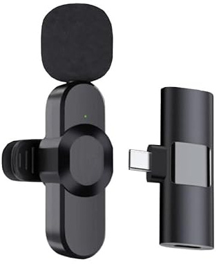 Micrófono Lavalier inalámbrico, micrófono de solapa para grabación de podcasts TikTok, Vlog, ASMR, videos de YouTube, entrevista, creador de contenido para Android, iPhone, iPad, cámaras DSLR Go-Pro,